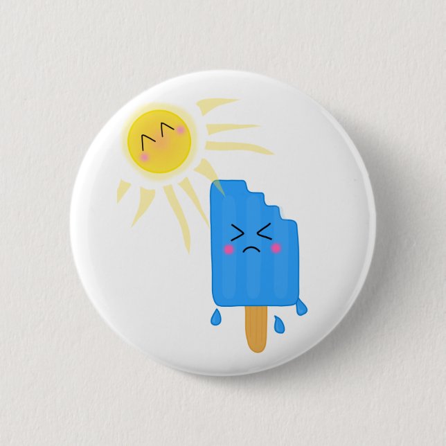 melting ice cream 6 cm round badge (Front)
