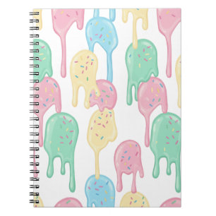 Melting Ice Cream and Sprinkles Pattern  Notebook
