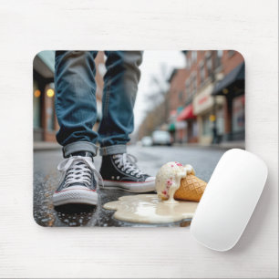 Melting Ice Cream Cone By Boy's Sneakers Mouse Pad