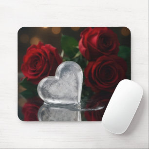 Melting Ice Heat With Red Roses Mouse Pad