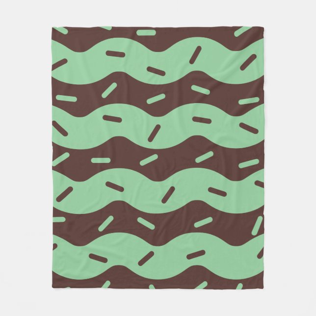 Melting Mint Chocolate Ice Cream Fleece Blanket (Front)