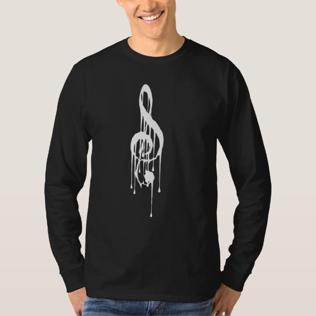 Melting Musical Sheet Music Notes Band Orchestra T-Shirt (Front)