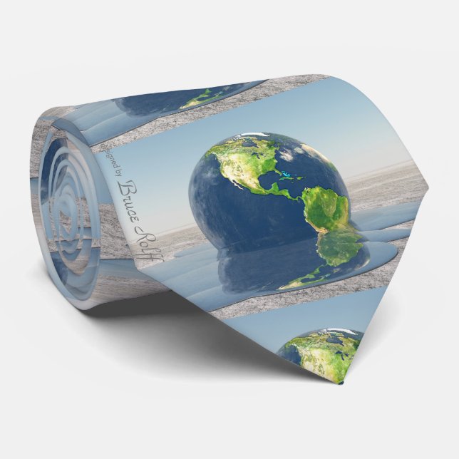 Melting planet Earth Tie (Rolled)