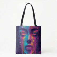 Melting Reality Tote Bag – Trippy Psychedelic Neon