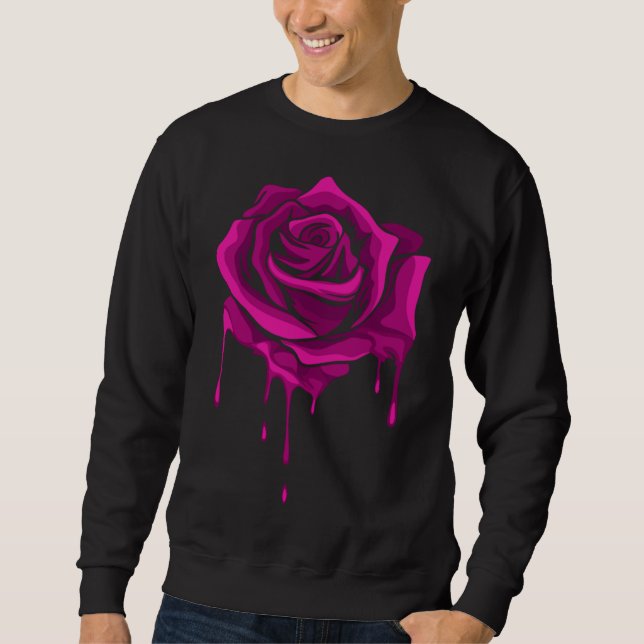 Melting Rose Garden Gardener Botanist Flowers Rose Sweatshirt (Front)