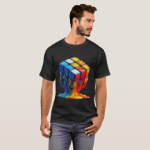 Melting Rubix cube Basic Dark T-Shirt