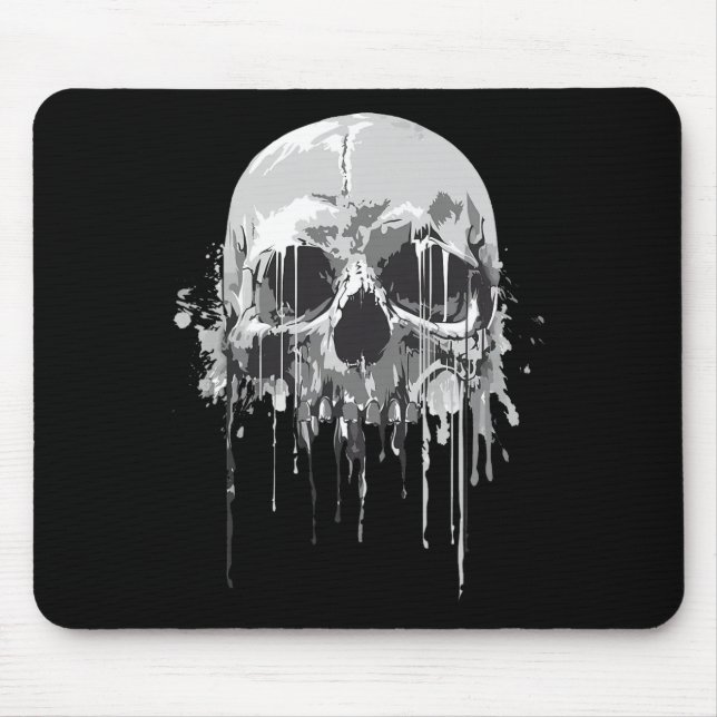 Melting Skeleton Dripping Scary Skull Halloween Co Mouse Pad (Front)