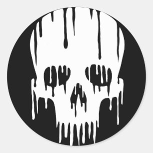Melting Skull Classic Round Sticker