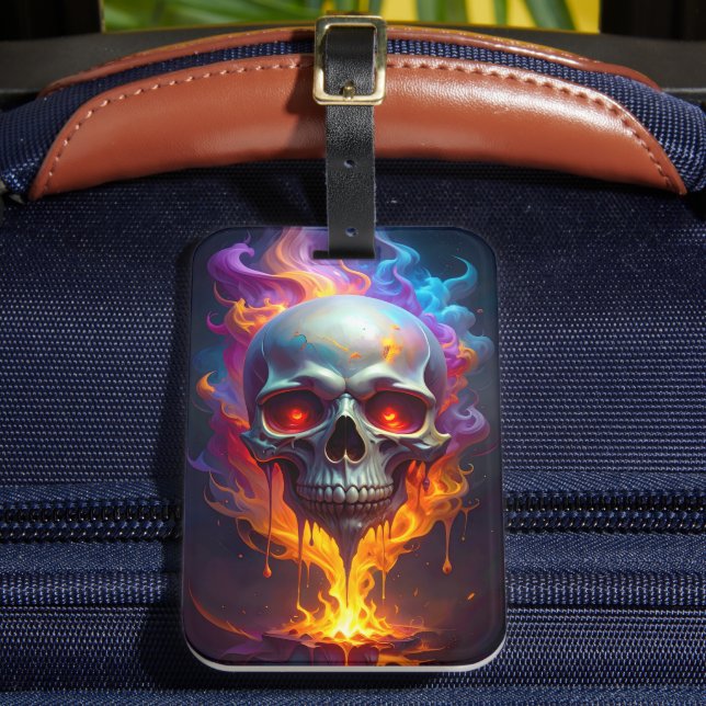 Melting Skull Luggage Tag (Front Insitu 2)