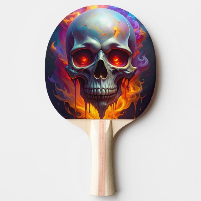 Melting Skull Ping Pong Paddle (Front)