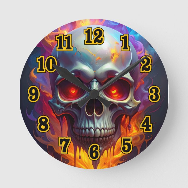 Melting Skull Round Clock (Front)