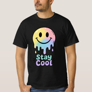 Melting Smiley Face Men’s T-Shirt – Cool Drip Emoj