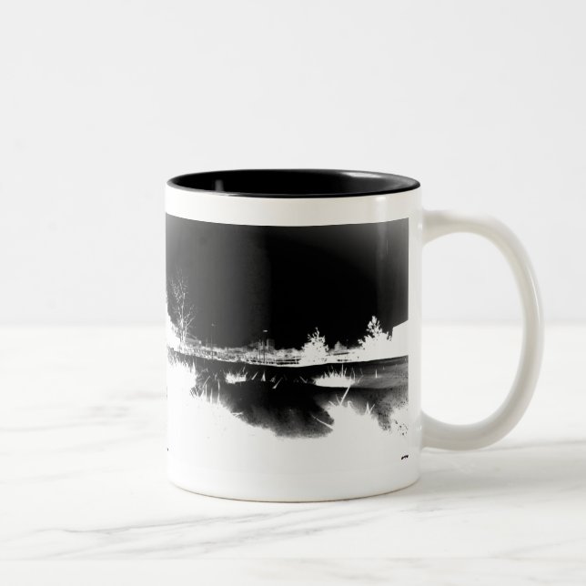 Melting Snow - negative Two-Tone Coffee Mug (Right)