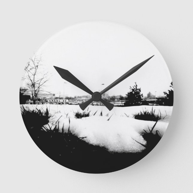 Melting Snow Round Clock (Front)