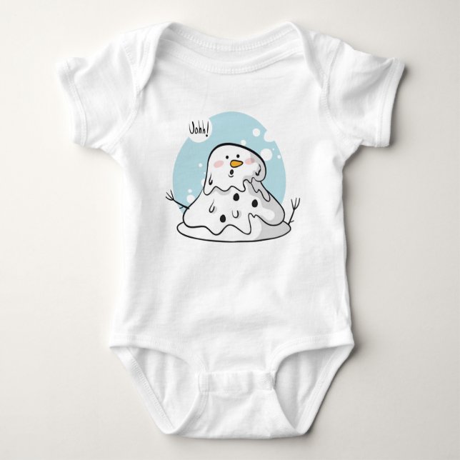 Melting Snowman Baby Bodysuit (Front)