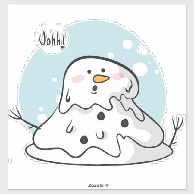Melting Snowman  Sticker (Sheet)
