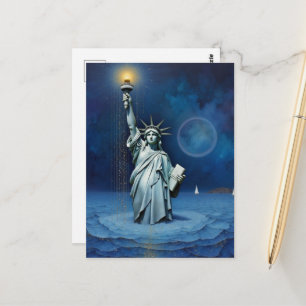 Melting Statue of Liberty Postcard