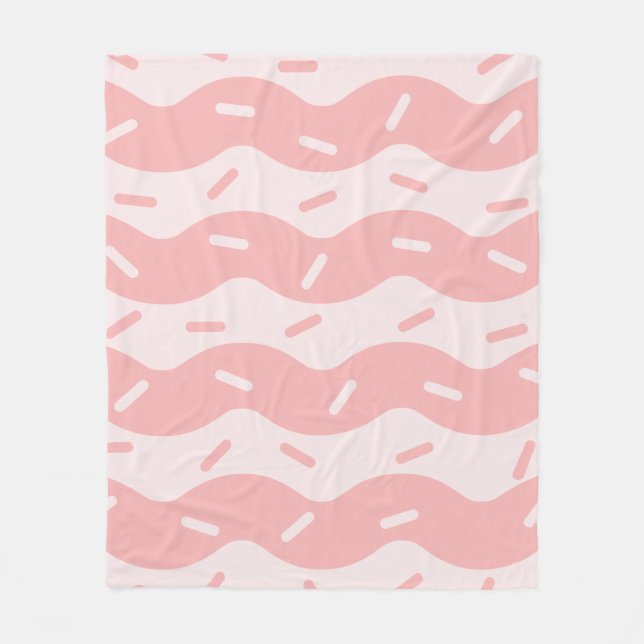Melting Strawberry Ice Cream Fleece Blanket (Front)