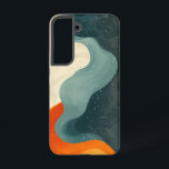 Melting Stream Phone Case<br><div class="desc">Flowing streams of teal and fiery orange create a mesmerising, almost liquid-like abstract composition.</div>