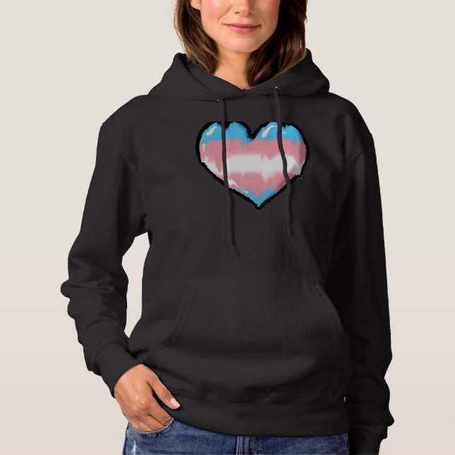 Melting Transgender Heart Trans Pride Hoodie (Front)