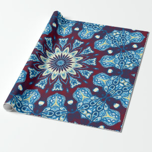 Melting watercolor colourful symmetrical pattern. wrapping paper