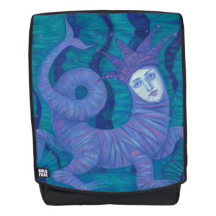 Melusine, Melusina, fantasy, surreal, water spirit Backpack