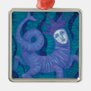 Melusine, Melusina, fantasy, surreal, water spirit Metal Tree Decoration