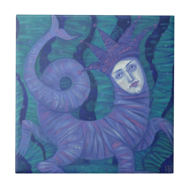 Melusine, Melusina, fantasy, surreal, water spirit Tile (Front)