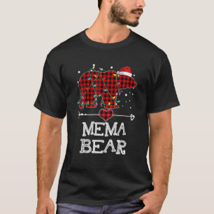 Mema Bear , Red Buffalo Plaid Mema Bear Pajama T-Shirt