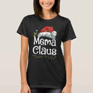 Mema Claus Santa Hat Christmas Pajama Family Match T-Shirt
