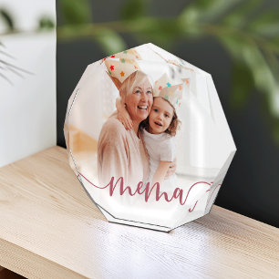 Mema Grandma Script Overlay Photo Block