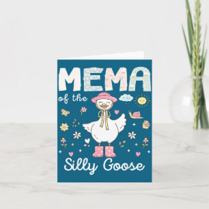 Mema of the silly goose 1st birthday girl family card