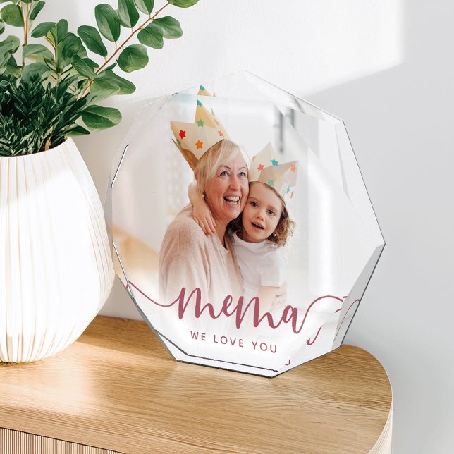 Mema We Love You | Grandma Script Overlay Photo Block (Creator Uploaded)