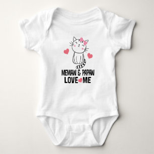 Memaw And Papaw Granddaughter Cat Baby Bodysuit