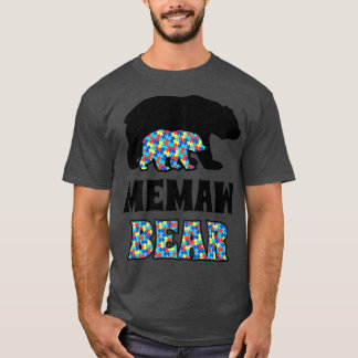 Memaw Bear Autism Awareness Premium  T-Shirt