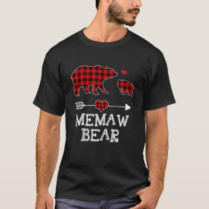 Memaw Bear Buffalo Plaid Red Buffalo Plaid Family T-Shirt