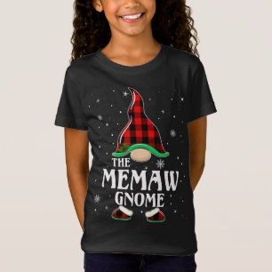 Memaw Gnome Buffalo Plaid Matching Family Christma T-Shirt