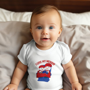 Memaw Grandchild Snowman Snuggles Christmas Baby Bodysuit
