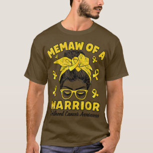 Memaw Of A Warrior Childhood Cancer Awareness Mum T-Shirt