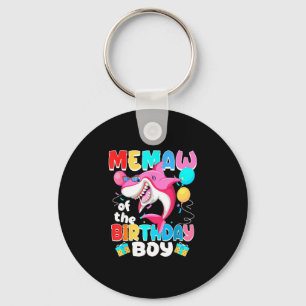 Memaw of the birthday boy family matching party key ring