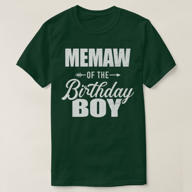 Memaw Of The Birthday Boy Matching Family  T-Shirt (Design Front)