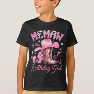Memaw of the birthday girl pink cowgirl western T-Shirt