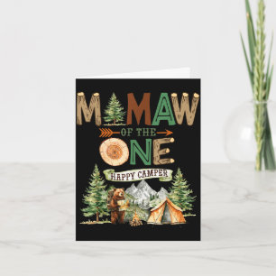 Memaw of the one happy camper 1st birthday camping card
