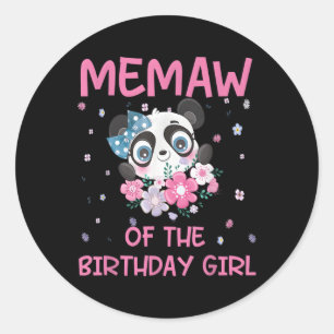 Memaw Of The Panda Bear Py Family Classic Round Sticker