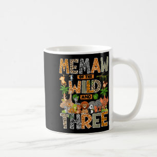 Memaw Of The Wild &amp; Three 3rd Birthday Boy Saf Coffee Mug