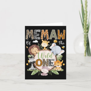 Memaw Of The Wild One 1st Birthday Jungle Safari A Card