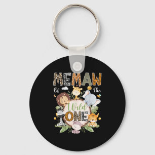 Memaw Of The Wild One 1st Birthday Jungle Safari A Key Ring
