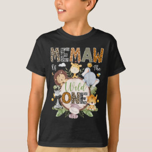 Memaw Of The Wild One 1st Birthday Jungle Safari A T-Shirt