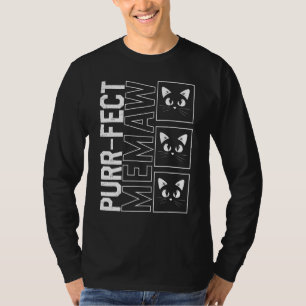 Memaw Purr Fect Memaw Cat Grandma Animal  Mother's T-Shirt