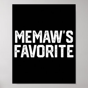 Memaw’s Favorite Funny Grandparent Granhild Vintag Poster